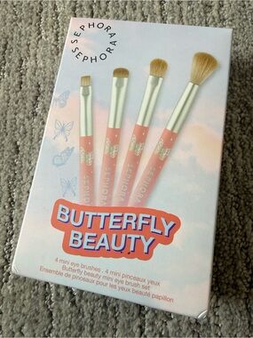 Sephora Butterfly Beauty Mini Eye Brush Set — Peach